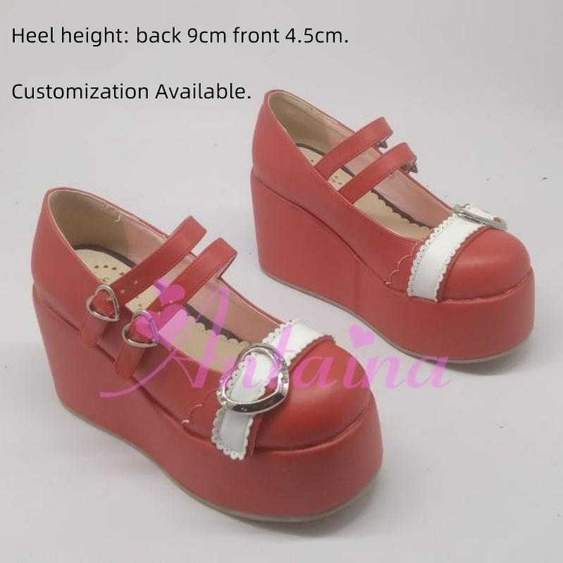 Antaina - Sweet Lolita Shoes Lace Heart Platform Shoes in Plus Size