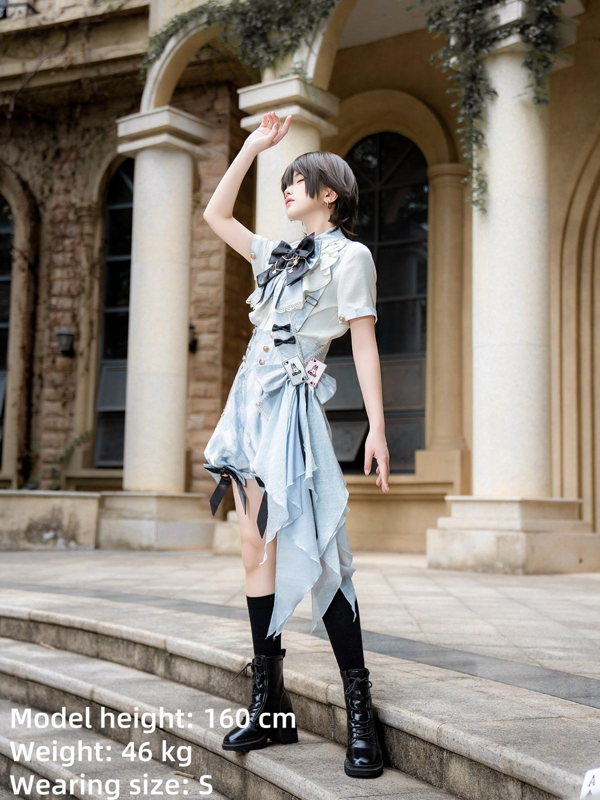 Your Princess - Alice in Time - Checkered Ouji Lolita Suit With Card & Rabbit Accents