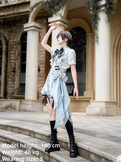 Your Princess - Alice in Time - Checkered Ouji Lolita Suit With Card & Rabbit Accents