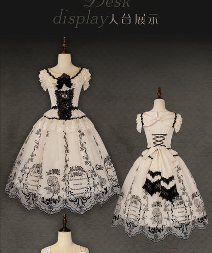 AuroraBorealis - Moonshadow - Gorgeous Wedding Lolita Dress Set Embroidered JSK SK and Bodice
