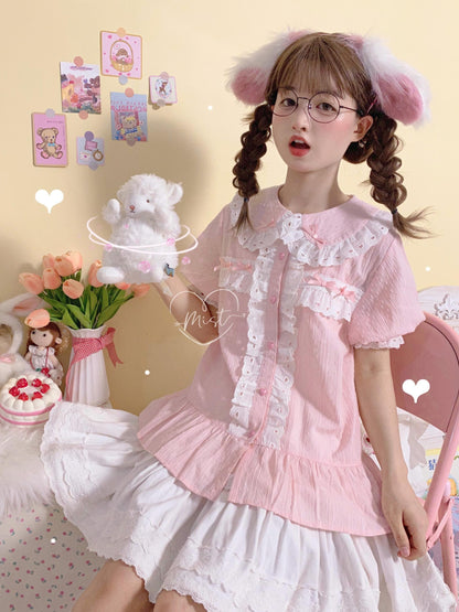 MIST - Cotton Sweet Lolita Blouse, Peter Pan Collar