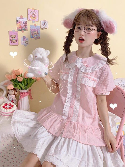 MIST - Cotton Sweet Lolita Blouse, Peter Pan Collar