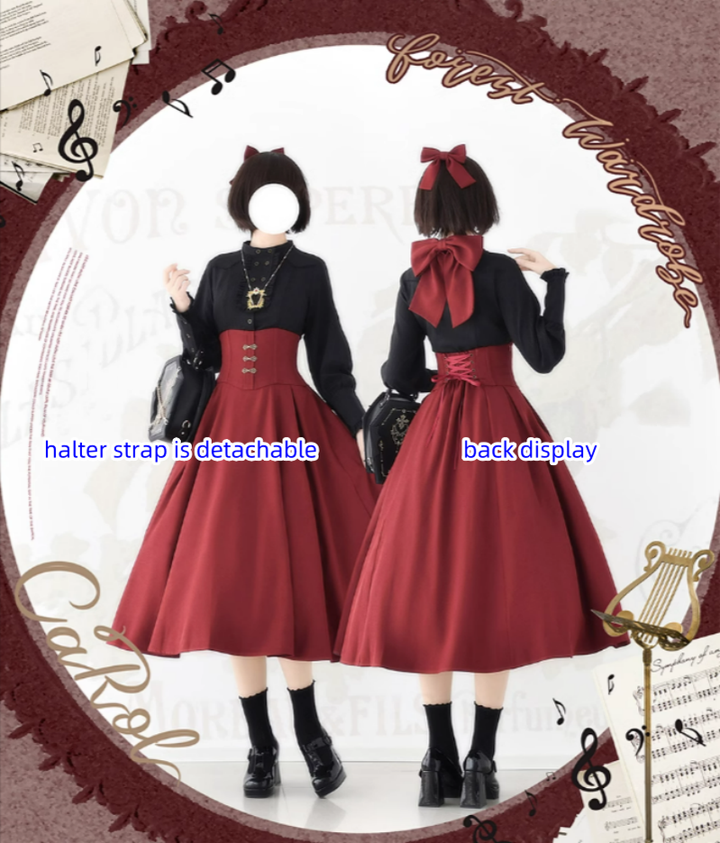 Forest Wardrobe - Vintage Lolita Fishbone Halter SK, Autumn Jacket