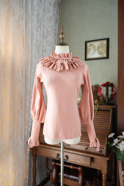 Miaoplus - Sweet Lolita Knit Sweater Long Sleeve Winter Lolita Top