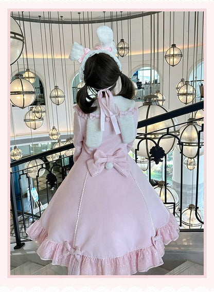 Mengfuzi - Nico Bunny - Winter Sweet Lolita Overcoat, Detachable Cape