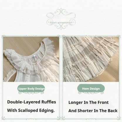 With PUJI - Letters and Poetry - Classic Lolita Tulle Over-Skirt for Summer