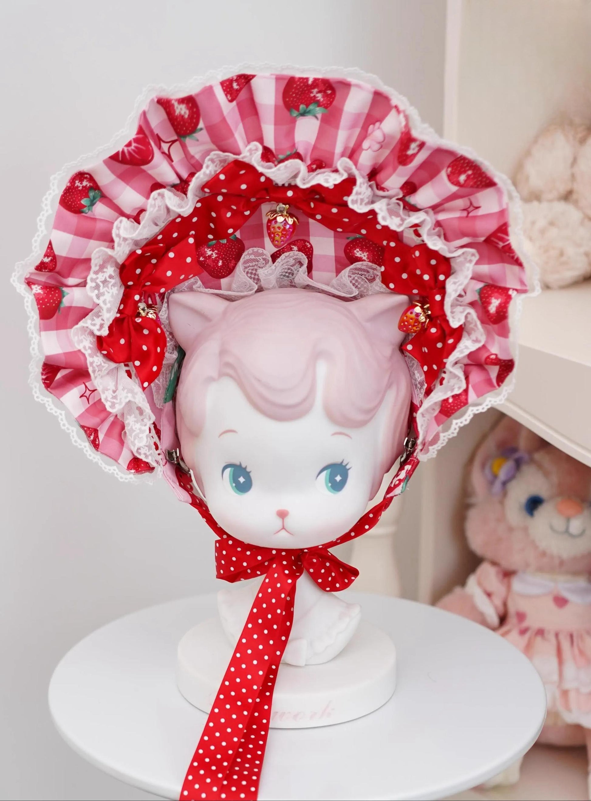 Mengfuzi - Strawberry - Sweet Lolita BNT Strawberry Print Detachable Sleeves