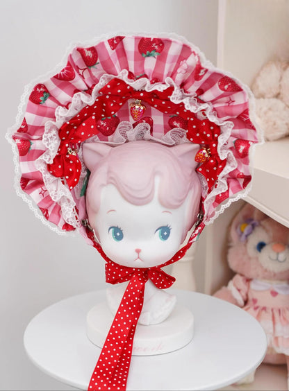 Mengfuzi - Strawberry - Sweet Lolita BNT Strawberry Print Detachable Sleeves