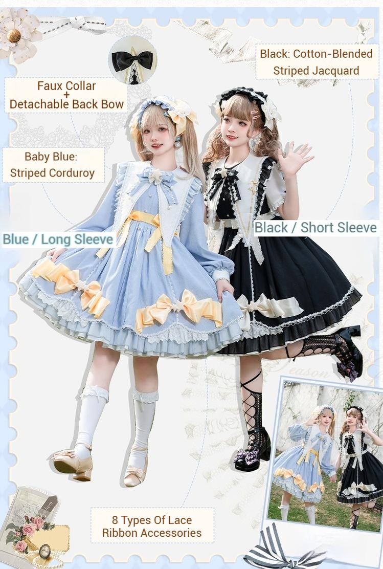 Forest Fluorescent Carps - Sleep Star - Sweet Lolita OP Dress, Long / Short Sleeve