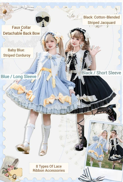 Forest Fluorescent Carps - Sleep Star - Sweet Lolita OP Dress, Long / Short Sleeve