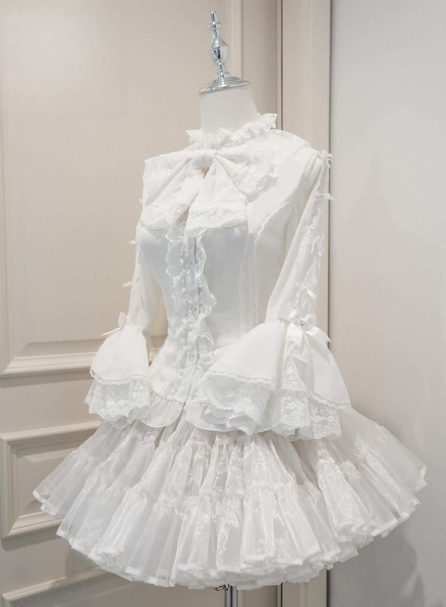 Mengfuzi - Dream Paradise - Chiffon Sweet Lolita Blouse With Half Princess Sleeves