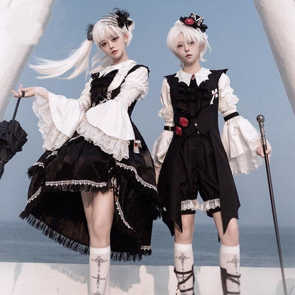 CastleToo - Night Rose - Elegant Ouji Lolita Suits, JSK / Shorts