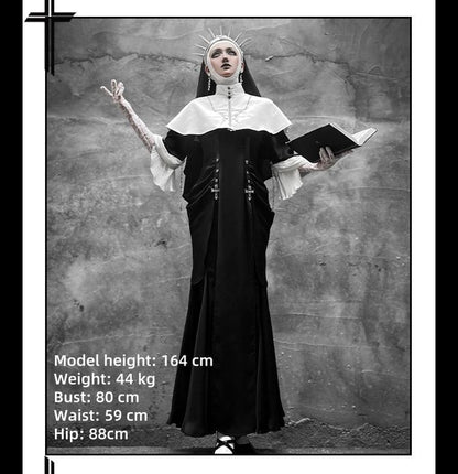 CHUNLV LOLITA - Night Cathedral - Halloween Nun Lolita OP Suit Gothic Dress Set