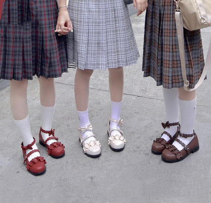 Sheep Puff - Mei Lulu - Lolita Japanese Lace Single Shoes