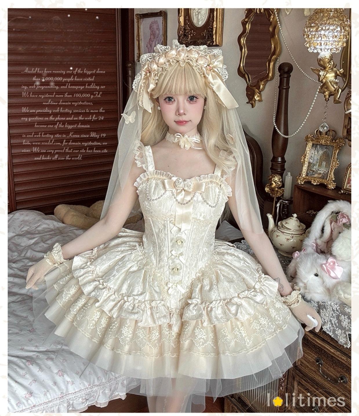 ZhiJinYuan - Fleeting Dreams - Ballet Style Sweet Lolita Mini JSK with Choker