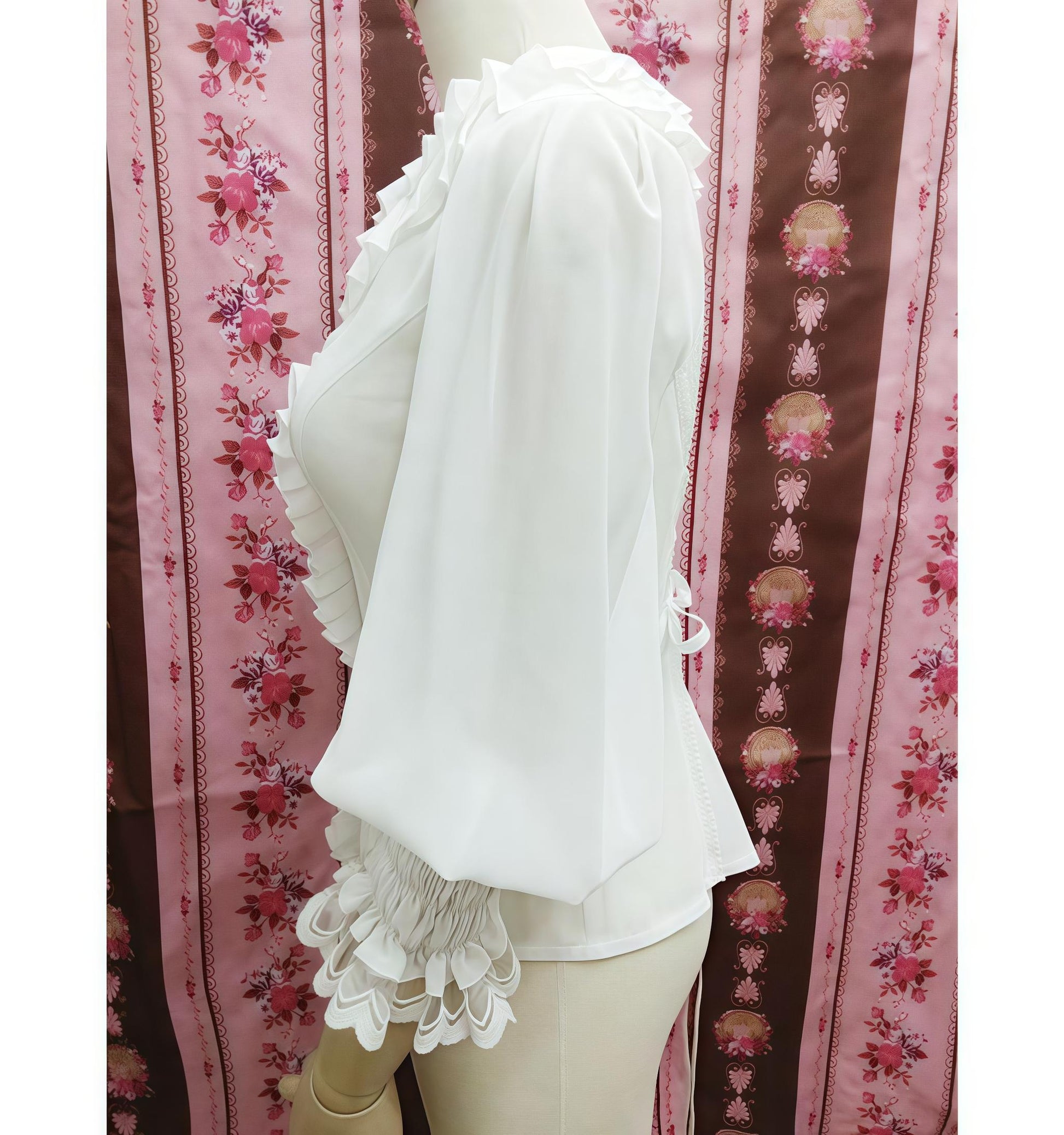 Yilia - Classic Lolita Chiffon Blouse, Bishop Sleeves