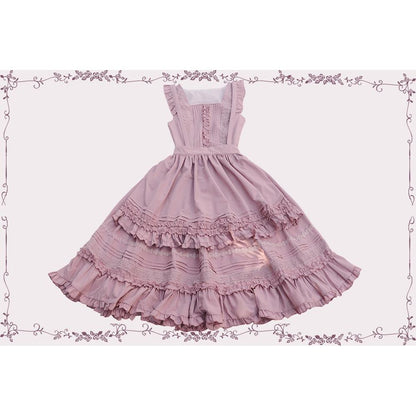 Tiny Garden - Nocturne Reminiscence - Elegant Lolita JSK Dress Multi-Wear Apron Dress Set
