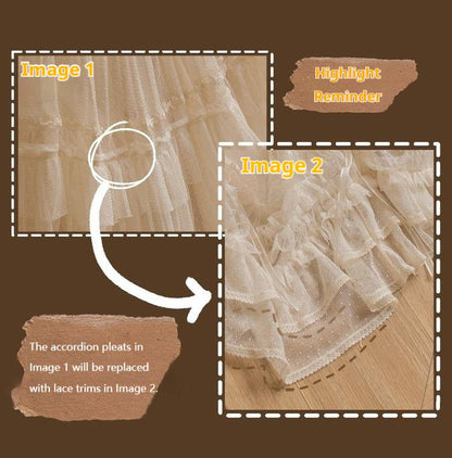 ThinkFly - Pleated Heart - Elegant Lolita Petticoat with Dotted Gauze Hem