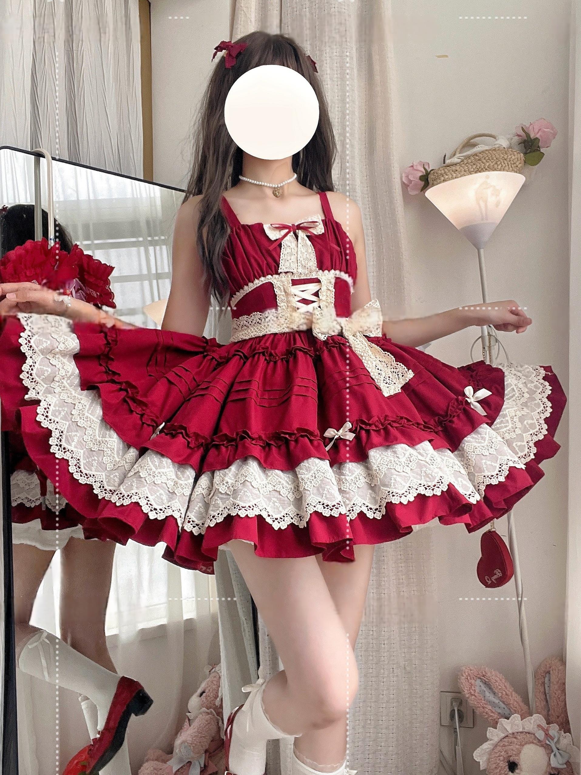 Qianmu - Vivian - Sweet Lolita JSK Doll Lolita Tiered Ruffles Dress