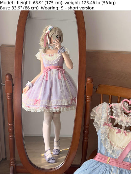 Uncle's Workshop - Fluttering Cherry Spring Strings - Cotton Sweet Lolita JSK Dress