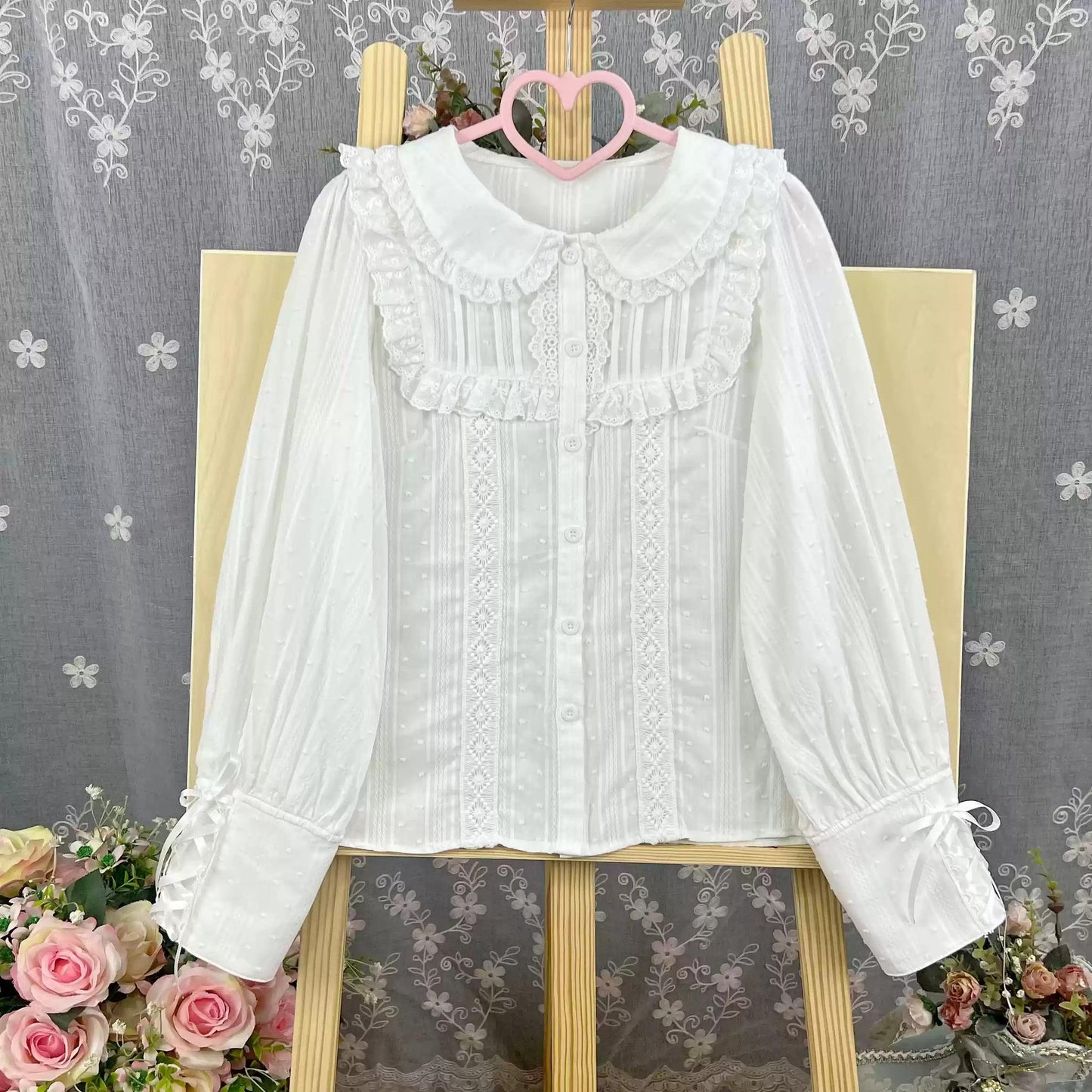 DMFS Lolita - Sweet Lolita Blouse Cotton Summer Short Sleeve Shirt