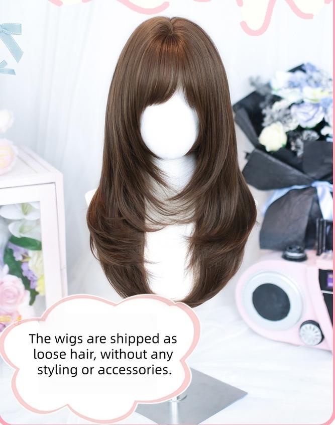 Dalao Home - Daily Lolita Solid Wig, Layered Haircut