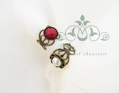 Rose of Sharon - Vintage Lolita Accessories Pearl Ring Ring