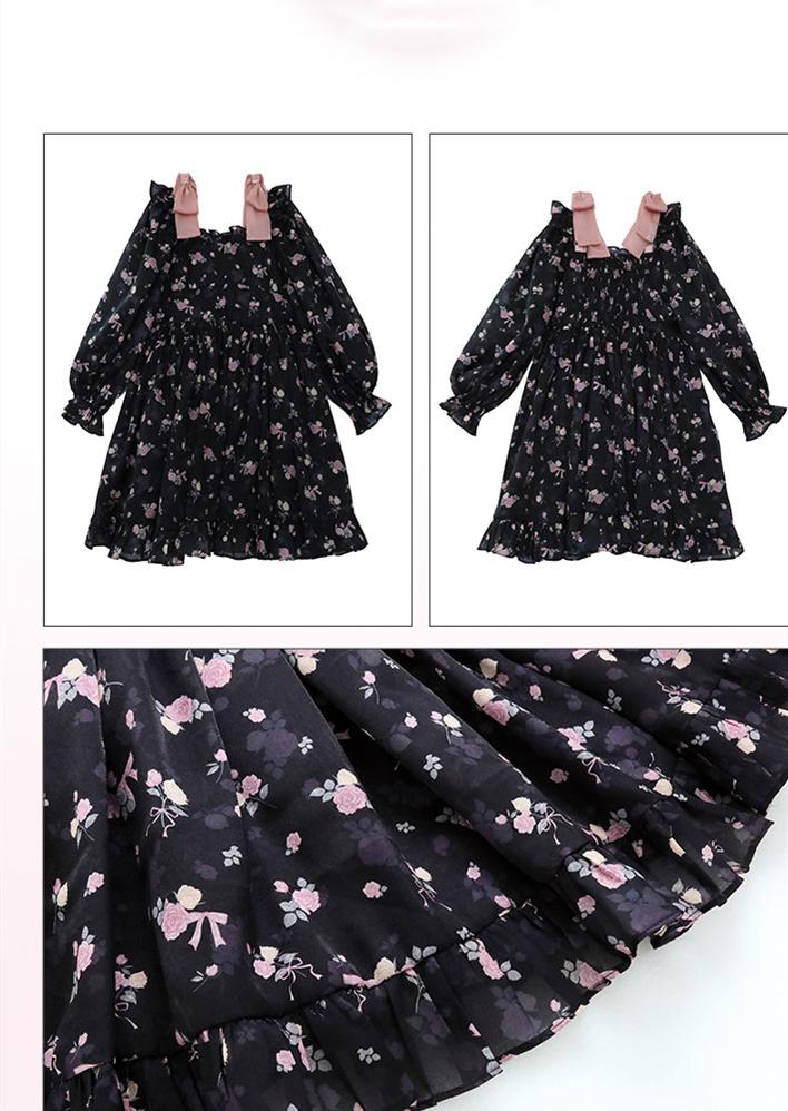 Yingtang - Plus Size Lolita Floral Print Lolita Dress