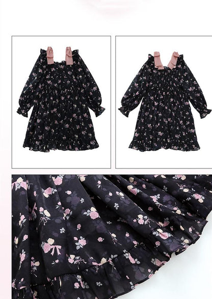 Yingtang - Plus Size Lolita Floral Print Lolita Dress