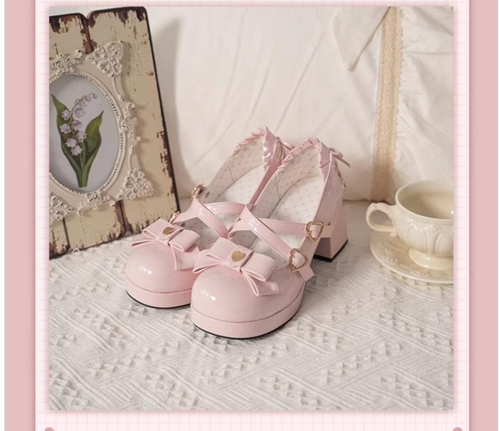 Milk Bun Bunny - Sweet Lolita High Heel Bow Princess Lolita Shoes