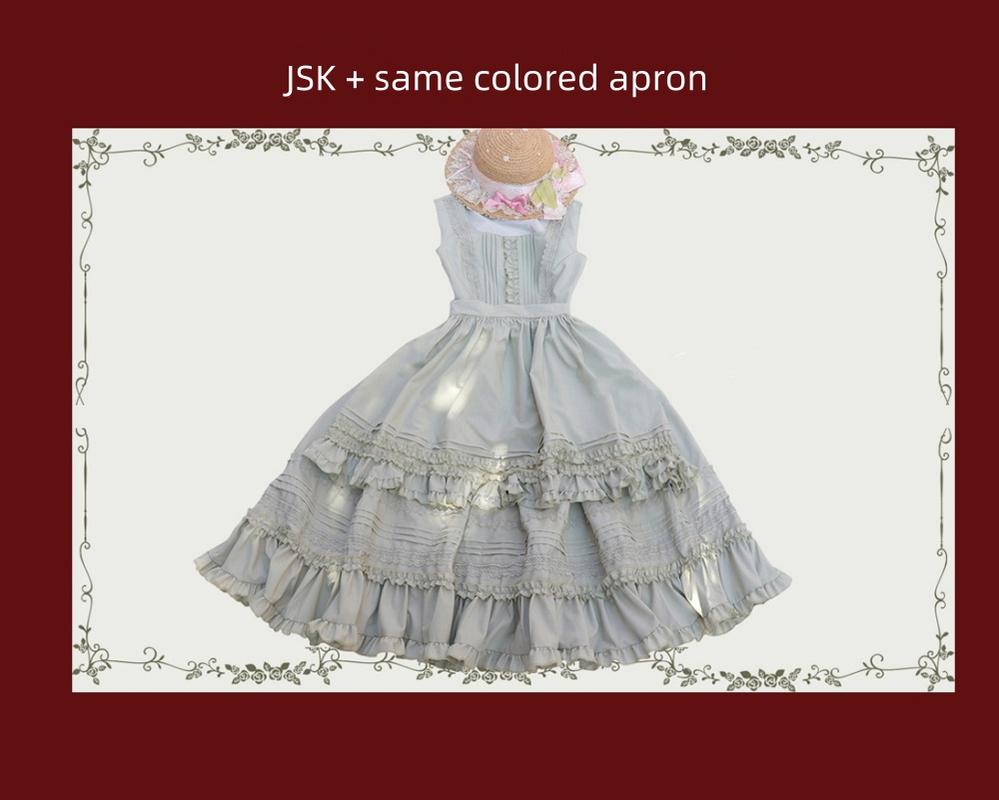 Tiny Garden - Nocturne Reminiscence - Elegant Lolita JSK Dress Multi-Wear Apron Dress Set