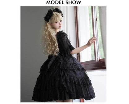 Eieyomi - Iris Love - Gothic Princess Lolita JSK Dress + Elegant Chiffon Top