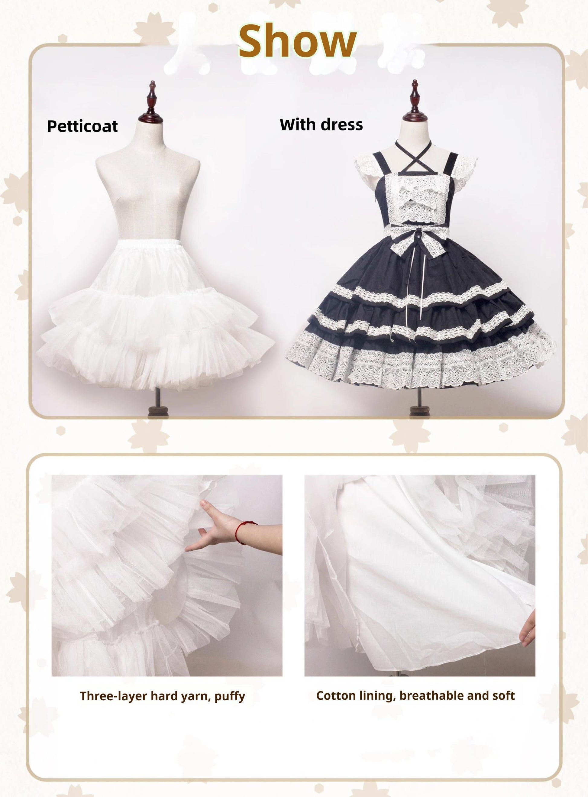 Magic Tea Party - Lolita Petticoat Violence Petticoat with 3-Layer