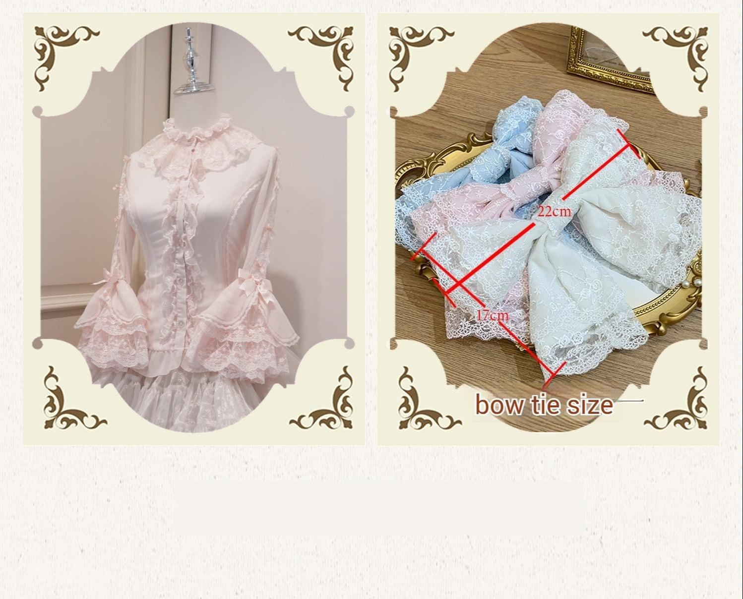 Mengfuzi - Dream Paradise - Chiffon Sweet Lolita Blouse With Half Princess Sleeves