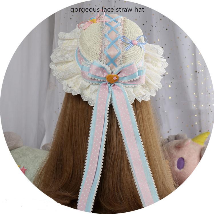 Manmeng - Pink and Blue Sweet Lolita Bow Headwear