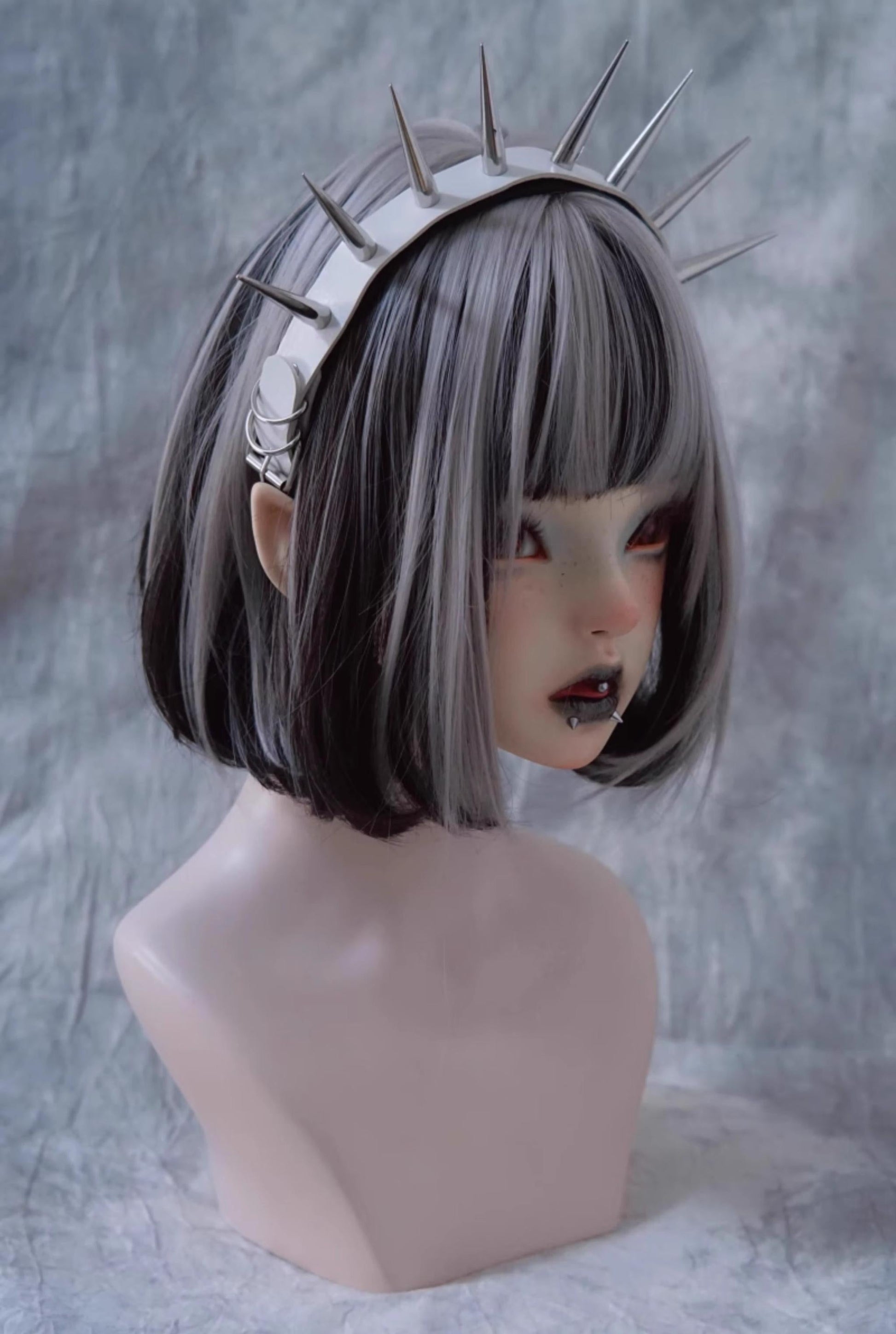 Strange Sugar - Punk Gothic Lolita KC Faux Leather Rivet Hair Accessories