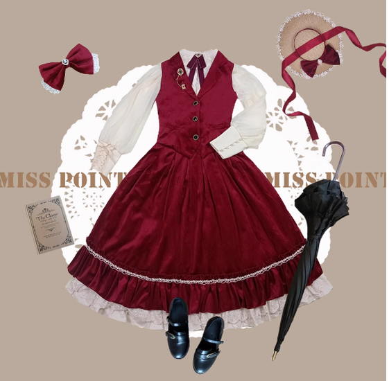 Miss Point - Rose Doll - Elegant Lolita Skirt High Waist Fishbone SK