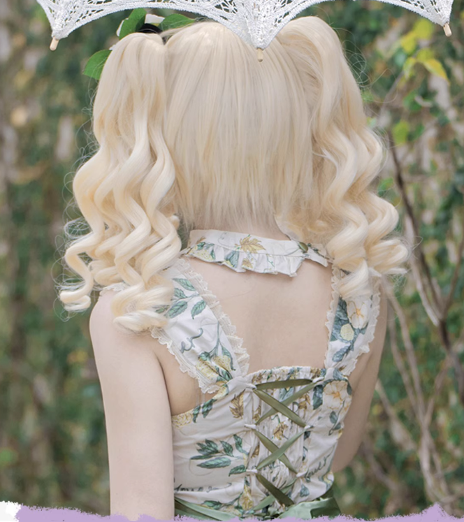 RainbowMe - Sweet Lolita Wig Long Curly Ponytail Multicolor