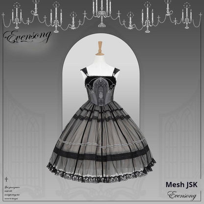 Mademoiselle Pearl - Winter Evening Prayer - Gothic Lolita Jumper Dress Embroidered Candlestick OP Dress
