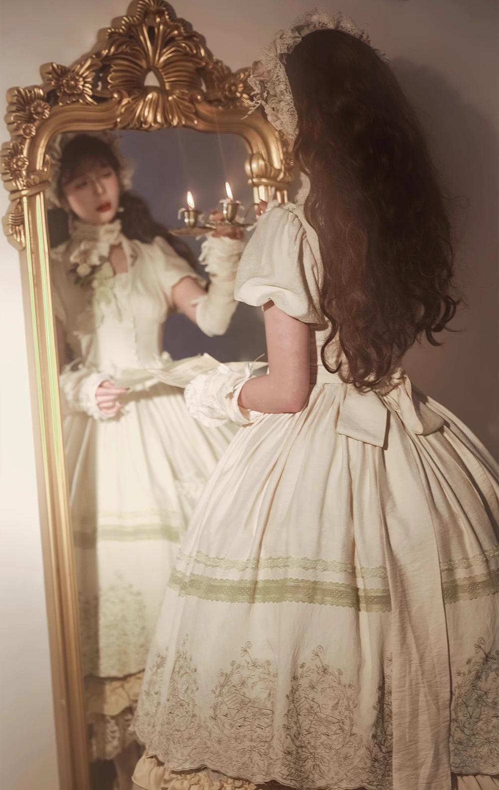 ZJstory - 14-line Poem Set - Classic Lolita Separate Dress Set Tiered Ruffles Skirt