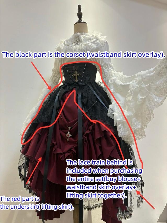 Nightingale Girl - Eternal Taboo - Gothic Lolita Dress with Princess Sleeve Shirt