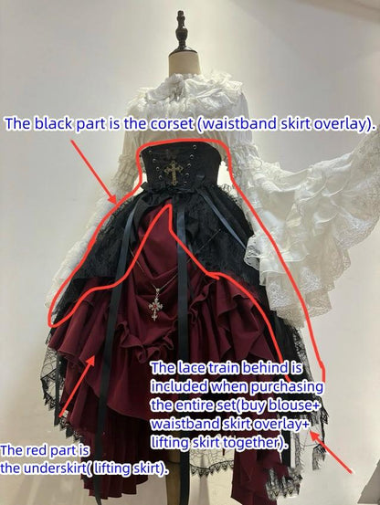 Nightingale Girl - Eternal Taboo - Gothic Lolita Dress with Princess Sleeve Shirt