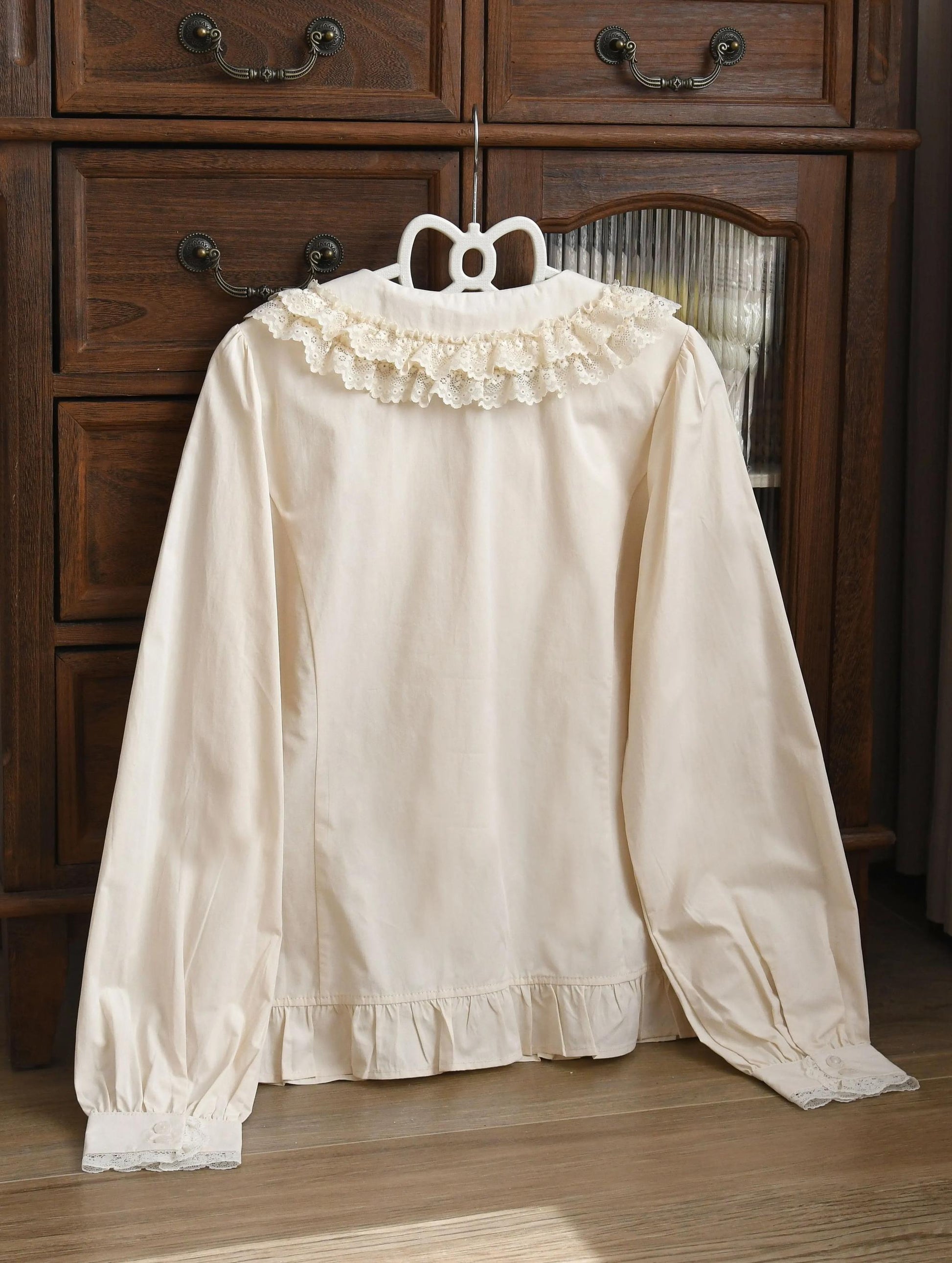 MIST - Half Sugar Milk Cake - Kawaii Lolita Blouse Peter-pan Collar and Puffy Sleeve Shirt