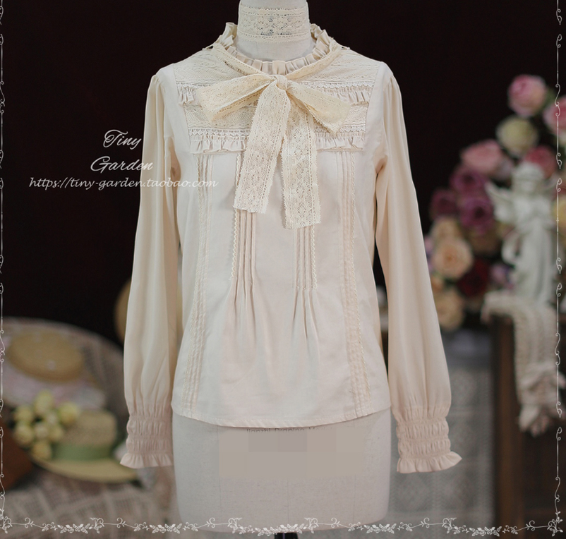 Tiny Garden - Memories - Cotton Lolita Lace Bow Tie Girls Blouse