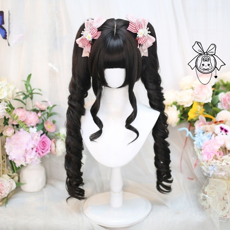 Dalao Home - Stellar Bits - Daily Lolita Wig Detachable Curl Hair Double Ponytails