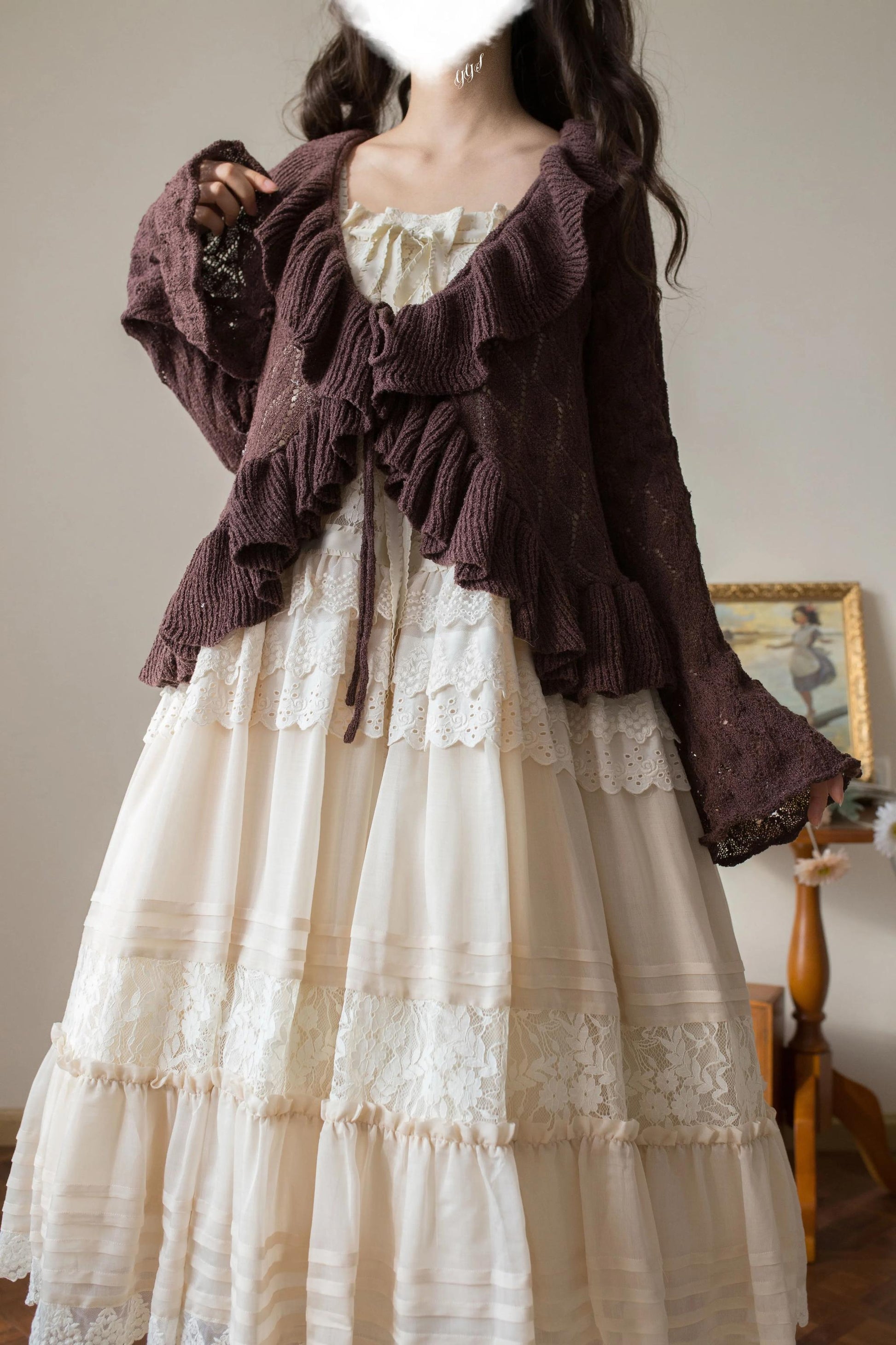 MIST - Sunset Bouquet - Elegant Lolita Cardigan, Flounce Hem