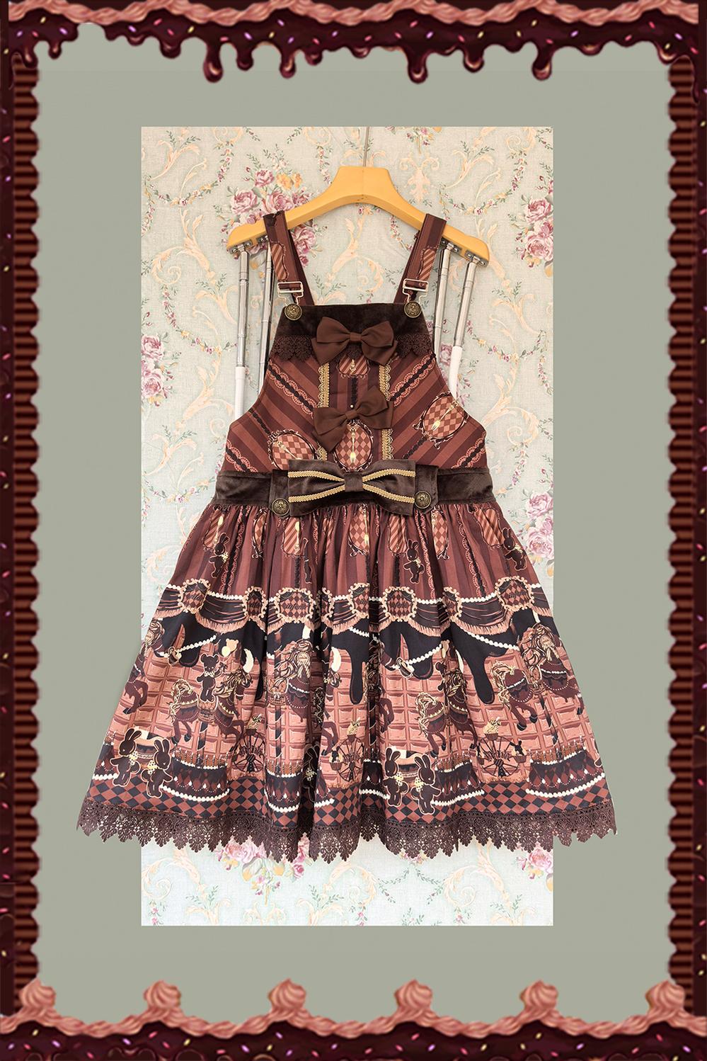 Infanta - Chocolate Carousel - Kawaii Lolita Salopette Dress Set