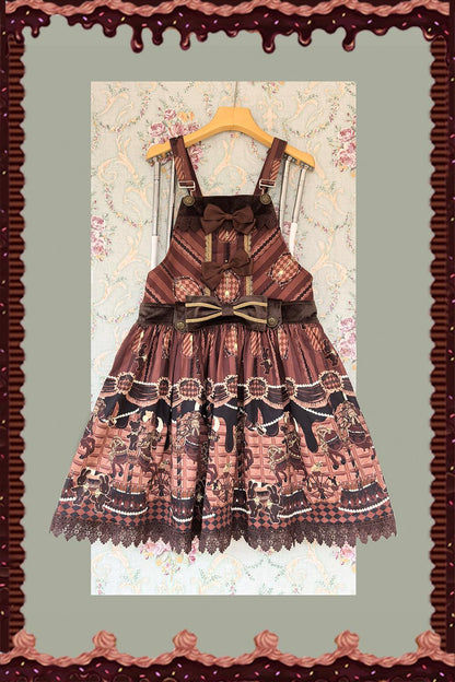 Infanta - Chocolate Carousel - Kawaii Lolita Salopette Dress Set