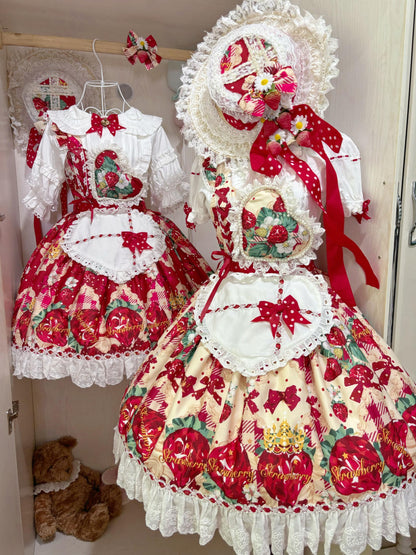Suiyi - Crown Strawberry - Sweet Lolita Salopette Dress Suit, Single Strap