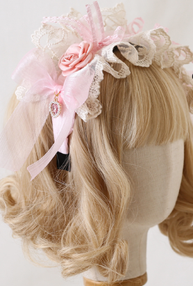 Xiaogui - Mood Limited Pink - Kawaii Lolita Lace Headdress Accessories